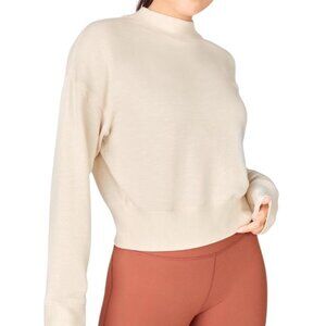 Fabletics Low Turtle Neck Cream Long Sleeve